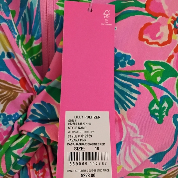 Lilly Pulitzer Verona Flutter Sleeve Maxi - Size 10 - Picture 7 of 8